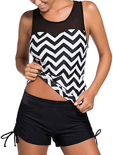 CICIDES Women's Racerback Tankini Set Boyshort Two Piece Bathing Suit Swimwear Swimsuit(S-XXXL)