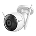 EZVIZ Outdoor Security Camera Surveillance IP66 Weatherproof Night Vision Strobe Light and Siren Alarm Wi-Fi(2.4G Only)/Ethernet Two-Way Audio Works with Alexa Google Home IFTTT Power Needed CTQ3W 4mm