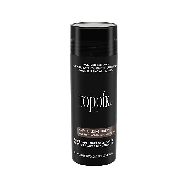 TOPPIK-Toppik-Hair-Building-Fibers Toppik Hair Building Fibres Powder, Medium Brown, 27.5g Bottle - for A Thicker-looking Hairline, Crown and Beard…