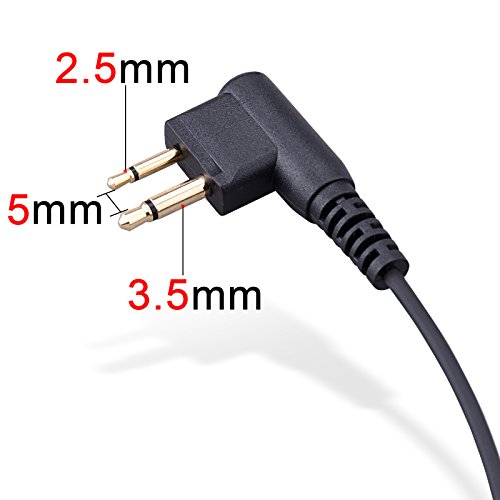 BONMIXC Walkie Talkie Earpiece, 2.5mm/3.5mm 2-Pin Two Way Radio Headset with PTT Mic, Compatible with Motorola Two-Way Radios (4 Pack)