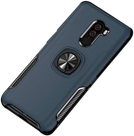 Compatible Samsung Galaxy S9 Plus Case, ANERNAI Hard PC Silicone 360 Degree Rotating Ring Holder Kickstand Magnetic Car Mount Thin Shock Absorption Cover Case (Blue)