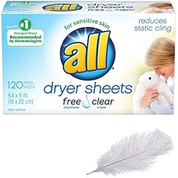Fabric Softener Dryer Sheets for Sensitive Skin, Free Clear, 120 Count (Limited Edition)