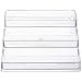 Home Intuition 3-Tier Clear Spice Rack Glass Spice-Jar Organizer for Cabinet Kitchen Pantry Shelf-Organizer