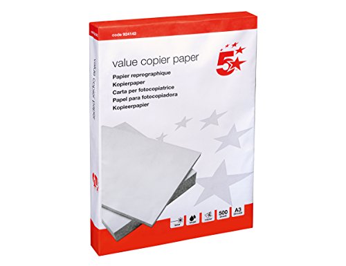 5 Star Value Copier Paper Multifunctional Ream-Wrapped 80gsm A3 White [500 Sheets]