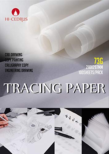 100 Sheets 73gsm Translucent Vellum Tracing Paper - Traditional Comic Sketching Drawing Paper - DIN A4 210297mm