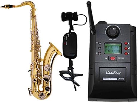 Professional UHF Musical Instrument Wireless Clip On Microphone System with Transmitters & Recievers 32 Channels for Saxophone Trumpet Tube