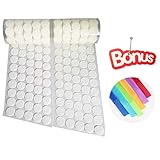 Farielyn-X Self Adhesive Dots,1000PCS（500 Pair Sets） 0.78inch, Sticky Back Coins Hook & Loop Self Adhesive Dots for Craft Decoration in School,Office or Home,White