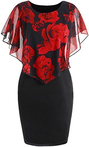 Women's Plus Size Lace Patchwork Half Sleeve Midi Dress Elegant Mother of Bride Party Dresses Knee Length Dress