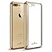 iPhone 7/8 Plus Case,Hallsen [Electroplating TPU] Ultra-Slim Transparent Crystal Clear Anti-Scratch Flexible Soft TPU Case Cover for Apple iPhone 7 Plus/iPhone 8 Plus 5.5inch - Gold