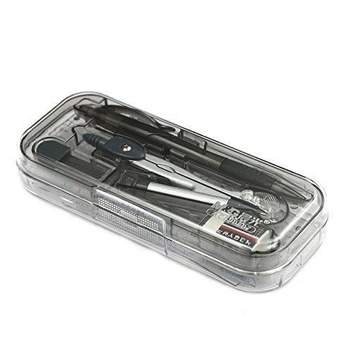 Holoras 8Pcs Math Geometry Tools Set for Students Drawing and Drafting, Includes Rulers, Protractor, Compass, Pencil, Pencil Lead Refills and Eraser