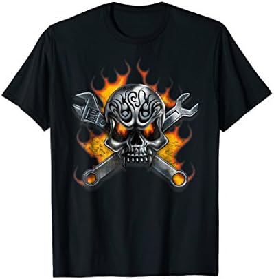 Wrench Scull Motorbike TShirt