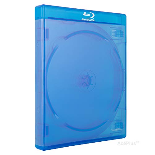 AcePlus 10 Pieces Empty 22mm Thick 6 Disc Capacity Blu-Ray case Screen Printed Logo