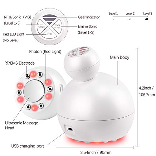 Fat Burn Machine, 4 in 1 R/F Sonic E/M/S Weight Loss Vibration Machine for Stomach Arm Leg Body Shaping Massager Skin Lifting with Red Light Beauty Device
