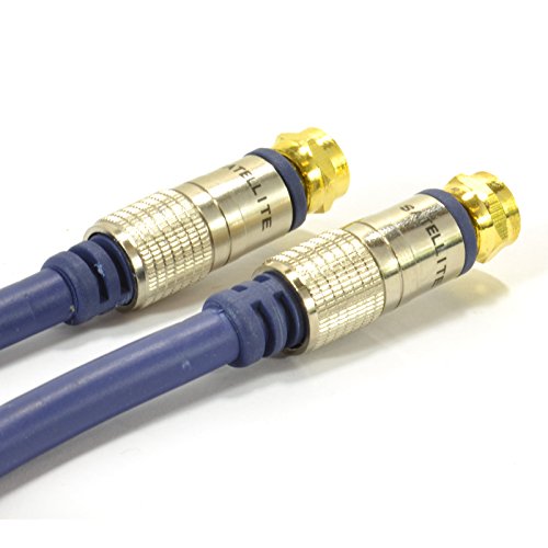 Kenable Pure RG6 HD Satellite/Cable TV F Type Connector Plug to Plug Gold 1m (~3 feet) - Thumbnail 2