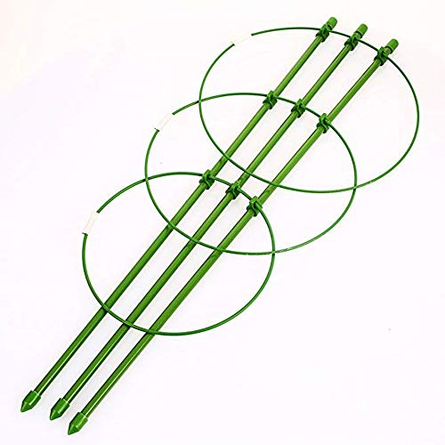 DoubleWood Plant Support Cages 18" Plant Cages Vine Trellis Support Flowers Plants Cage Triple Plastic Pillar Vine Plants Holder Stand Small Pot Tomato Trellis for Home Garden Balcony (Pack of 2)