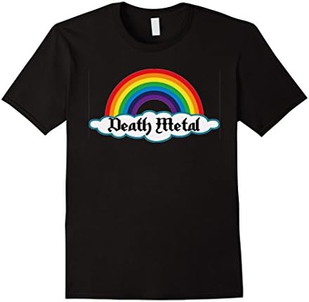 Men's Death Metal Rainbow T Shirt  Medium Black