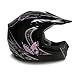 TMS Youth Kids Pink Butterfly Dirtbike Atv Motocross Helmet Mx (Large)