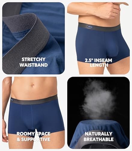 David ARCHY Bamboo Rayon Men's Trunks (4-Pack) Ultra Soft