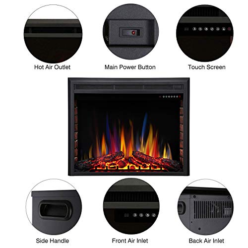 6 R+W+FLAME+Electric+Fireplace+Freestanding+750W+1500W