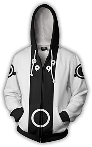 Cosplay Naruto Seal Nine-Tail Print Hooded Zip Sweatshirt 3D Printed Fashion Style