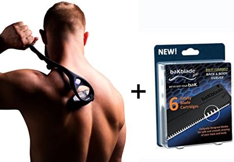 2.0 Mens DIY Back Hair Remover + 6 Bakblade Replacement Blades