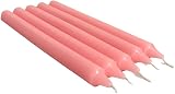 REQUISITE NEEDS Pack 10 Colourful Paraffin Wax Dinner Stick Candles Baby Pink