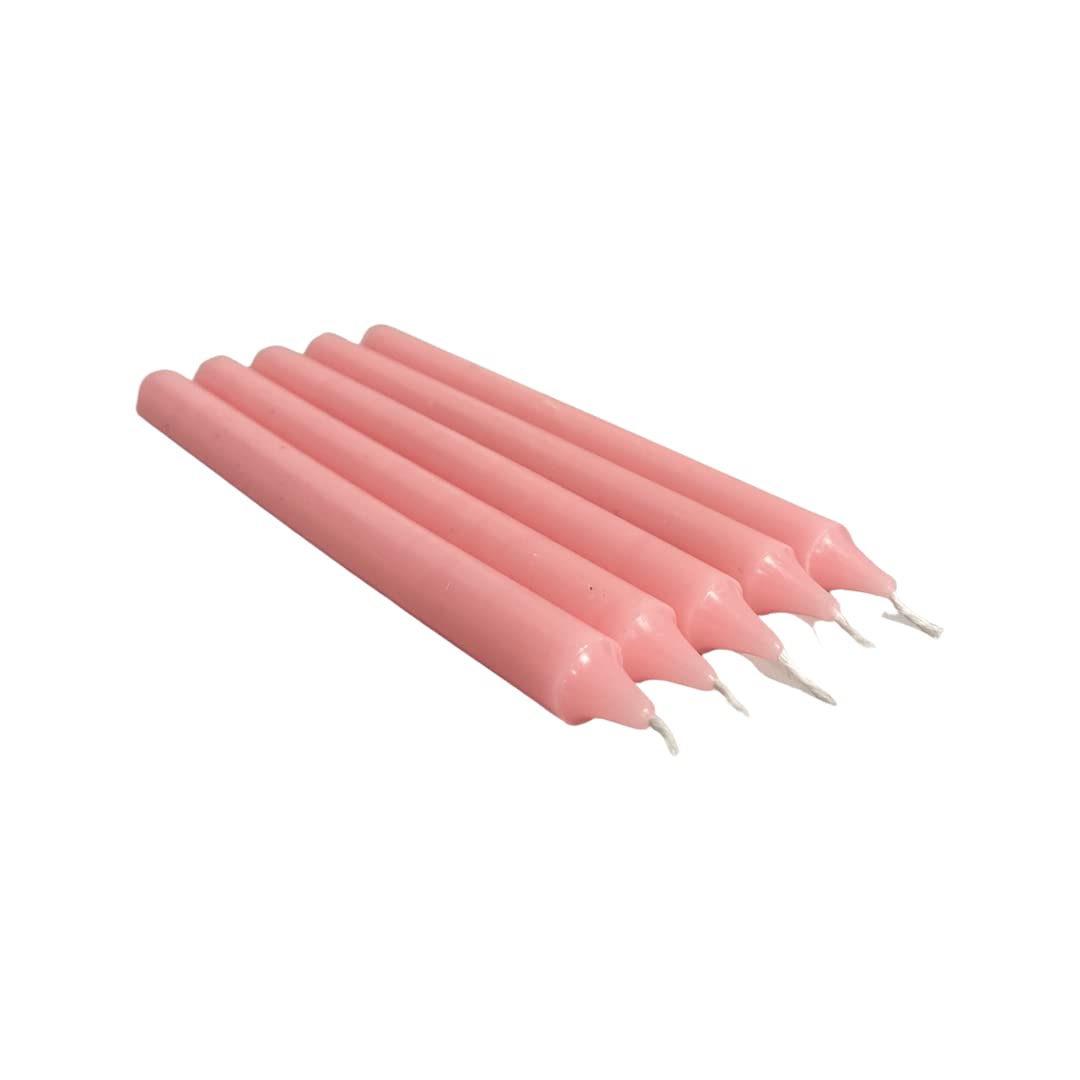 REQUISITE NEEDS Pack of 10 x Colourful Paraffin Wax Dinner Stick Candles (Baby Pink)… — image 1