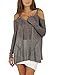 Just Quella Womens Casual Cut Off Shoulder Tops 6897