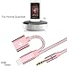 UNOOE 43RFVCVGH iPhone 7 Car Aux Cord, Lightning to 3.5mm Aux Audio Cable 3ft Male to Male Auxiliary Cable with Extender Charger Adapter Cord for Car, Home Stereo Hi-Fi Speaker, Rose Gold