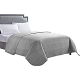 HollyHOME Luxury Checkered Super Soft Solid Single Pinsonic Quilted Bed Quilt Bedspread Bed Cover, Grey, Twin