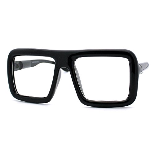 Thick Square Glasses Clear Lens Eyeglasses Frame Super Oversized Fashion Matte Black
