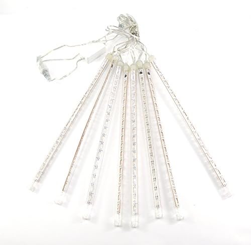 FEIFEIER Xmas Decoration Light 30cm 8 Tube 144 Leds Snowfall Meteor Rain Light Tube for Holiday Christmas White Color