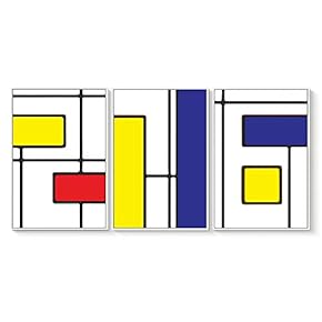 3 Piece Framed Canvas Wall Art for Living Room, Bedroom Cubic Abstract Art VI Canvas Prints for Home Decoration Ready to Hang - 16"x24"x3 Panels