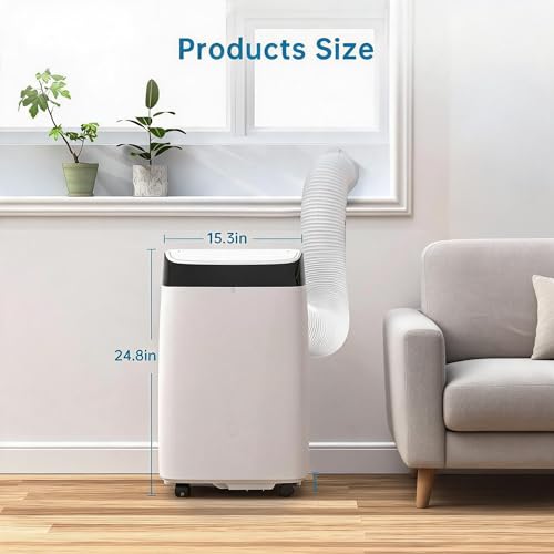 14,000 BTU 3-in-1 Portable Air Conditioner – Cools 750 sq. ft, Whisper-Quiet, No Professional Installation Needed
