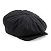 ASVP Shop Newsboy Cap-Flat Cap-Baker Boy Hat-Gatsby Men's Hat-Peaky B Shelby Cap-Black-L