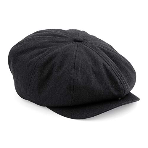 ASVP Shop Newsboy Cap - Flat Cap - Baker Boy Hat - Gatsby Men's Hat - Peaky B Shelby Cap Black