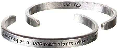 A JOURNEY OF 1000 MILES STARTS WITH A SINGLE STEP QUOTABLE CUFF BRACELET