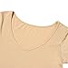 CINDYLOVER Women's Bamboo Fiber Tight T-Shirt Casual Undershirt Short Sleeve(Beige,M)