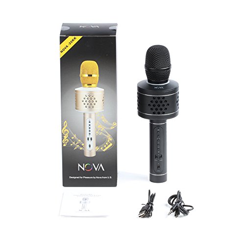 Wireless Bluetooth Karaoke Microphone, MIANOVA Bluetooth Microphone Machine for Kids , Portable Microphone and Speaker System for Home KTV Outdoor Family Party Music,for iOS & Android Smartpho (Black)