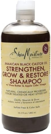 SheaMoisture Strengthen, Grow & Restore Shampoo, Jamaican Black Castor Oil 16.3 fl oz (482 ml)