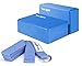 Yes4All Yoga Blocks and Strap Set – Yoga Foam Block 9x6x4 inch (Set of 2) and Yoga Strap with D-Ring – Yoga Blocks and Yoga Stretching Strap (Blue)