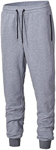 Amy Coulee Men's Basic Fleece Marled Jogger Pant (M, Gray)