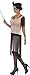 Smiffys Women's 1920's Coco Flapper Costume, Dress, Cigarette Holder, Necklace and Headpiece, 20's Razzle Dazzle, Serious Fun, Size 10-12, 28820