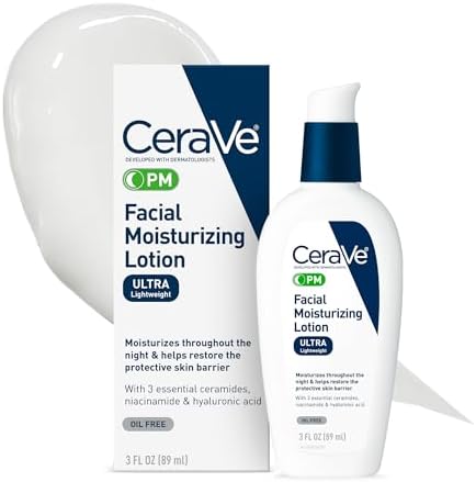 CeraVe PM Facial Moisturizing Lotion Night Cream with Hyaluronic