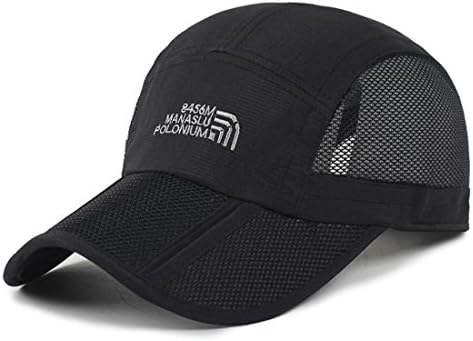 WINMIS Summer Baseball Cap Quick Dry Mesh Back Cooling Portable Sun Hats for Sports Golf Running Fishing Outdoor Research Lightweight Breathable (Black)