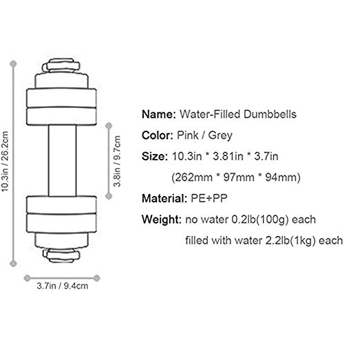 CPUTAN-Water-Filled-Dumbbells2-Pack-Water-Bottle-Dumbbells-Fitness-Exercise-Equipment-for-Women-Lady-1KG-Each-with-WaterRandom-Color