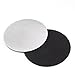Cup Coasters, Newness Cup Coasters Set with Decorative Rack, Stainless Steel Tabletop Display Round Cup Coaster with Holder, Silver, Set of 4