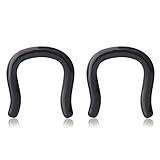 Ruifan Pair of 316L Surgical Steel U-Shaped & Staple Nose Septum Hanger Retainer Nose Ring 12g (Black)