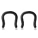 Ruifan Pair of 316L Surgical Steel U-Shaped & Staple Nose Septum Hanger Retainer Nose Ring 12g (Black)