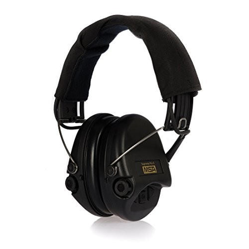 MSA Sordin Supreme Pro X - Standard Edition - Electronic Earmuff with black headband, black cups and foam seals fitted